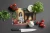 Cozy Christmas Springer Spaniel Glass Cutting Board - English