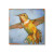 Yellow Hummingbird on Blue Canvas Art Print