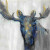 Abstract Blue Moose Canvas Art Print