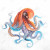 Colorful Octopus Duvet Cover - Queen