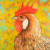 Vibrant Rooster on Yellow Duvet Cover - Queen