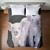 Pink Pigs on Black Duvet Cover - Queen