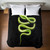 Green Snake on Black Duvet Cover - Queen