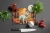 Golden Fall Pit Bull Glass Cutting Board - White