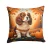 Fall Cavalier King Charles Spaniel Throw Pillow
