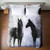 Black Horse Silhouettes Duvet Cover - Queen