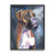 Boxer Portrait on Black Framed Art Print