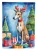 Holiday Reindeer Greyhound House Flag