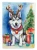 Holiday Reindeer Husky Garden Flag