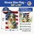 Patriotic Australian Shepherd House Flag