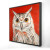 Owl on Red Fine Art Print - Framed