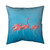 Pink Flamingos in Blue Water Throw Pillow
