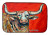 Longhorn on Red Dish Drying Mat