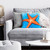 Orange Starfish on Blue Water Throw Pillow