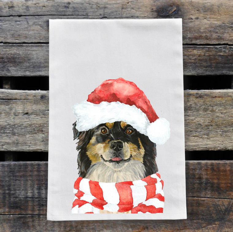 Border Collie Christmas Kitchen Towel