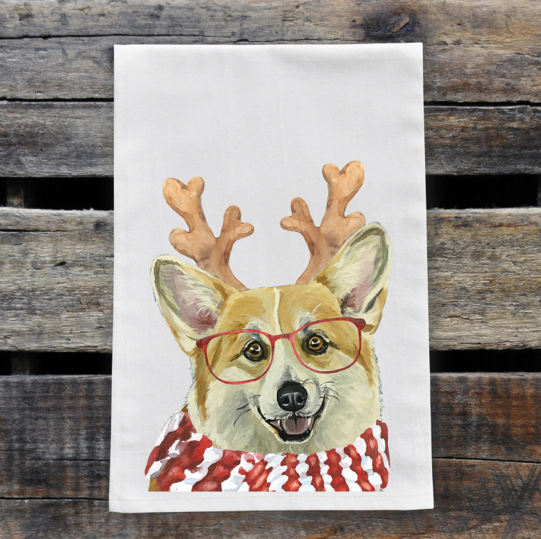 Corgi Christmas Kitchen Towel