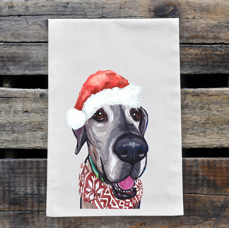 Great Dane Christmas Kitchen Towel