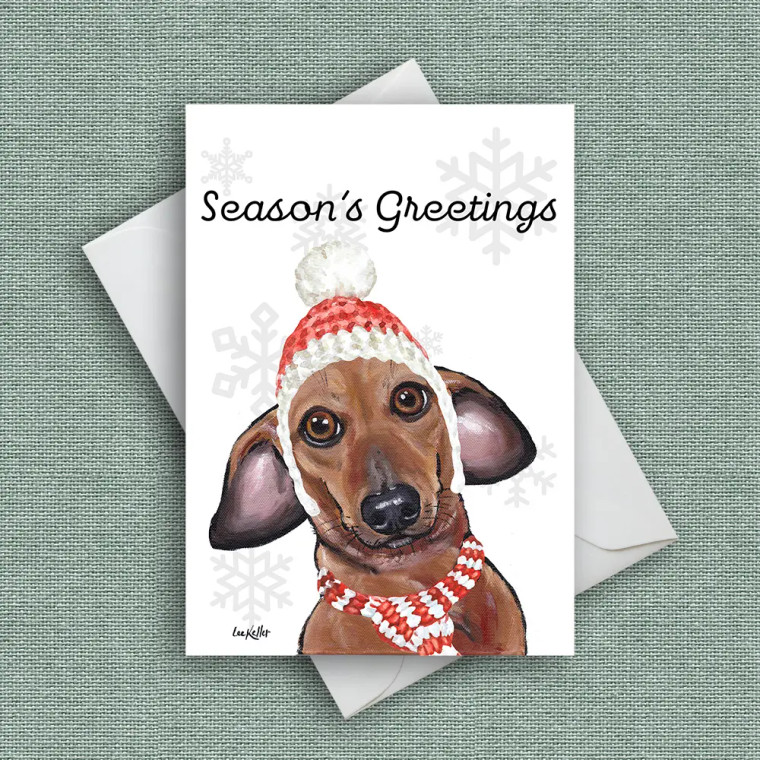 Season's Greetings - Dachshund Christmas Cards - Set of 6