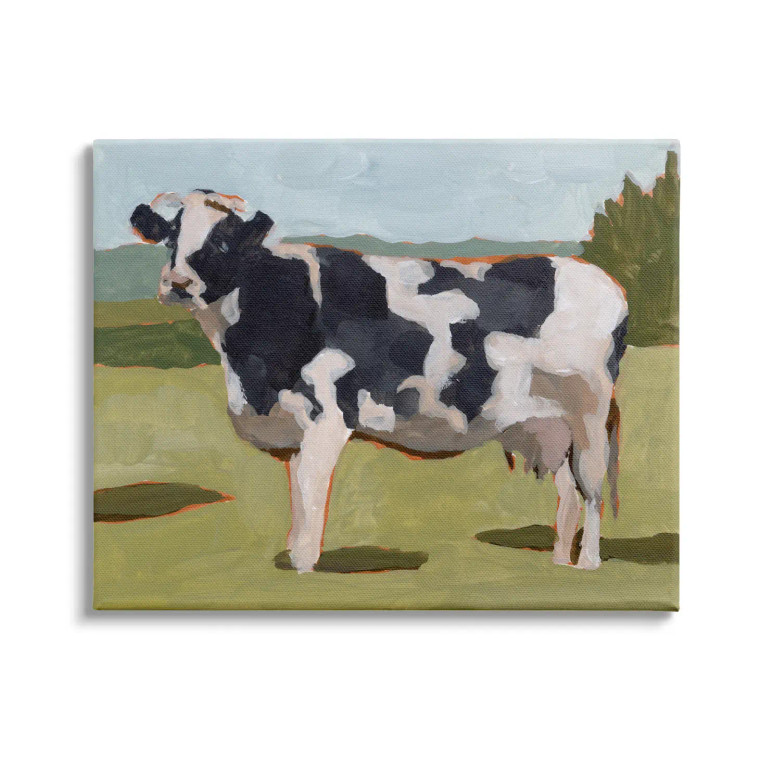 Holstein Cow In Field - Canvas Art Print- Left