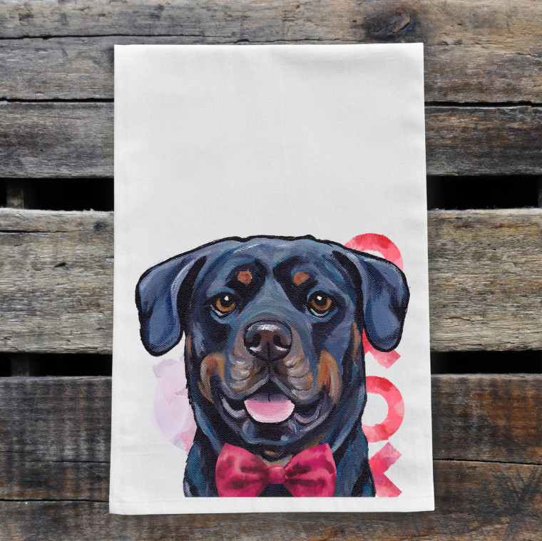 Rottweiler Valentine Kitchen Towel