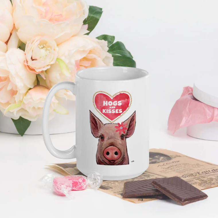 Hogs & Kisses - Pig Valentine Mug
