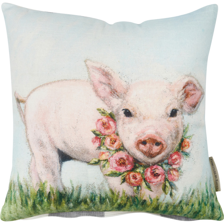 Spring Piglet Throw Pillow