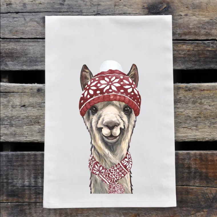 Winter Alpaca Kitchen Towel 