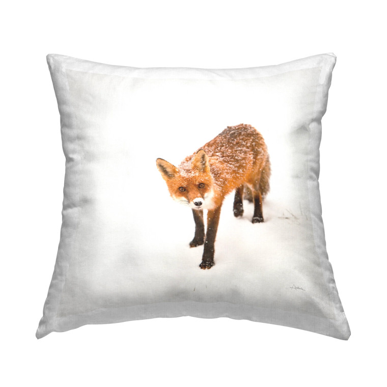 Snowy Fox Throw Pillow