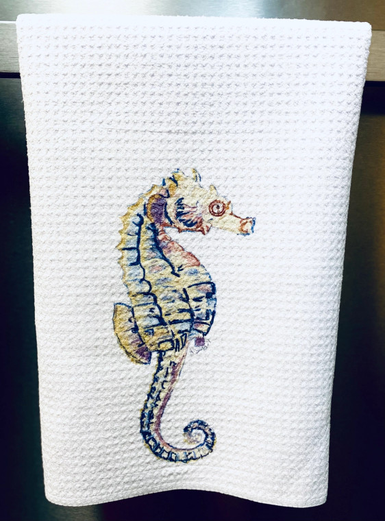 Colorful Seahorse Kitchen Towel