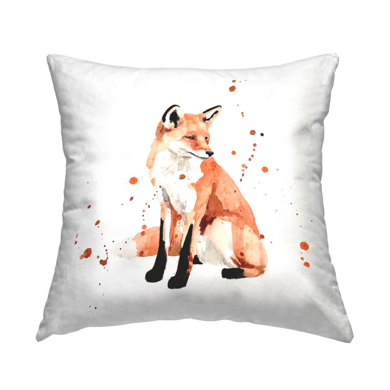 Red Fox Portrait Throw Pillow - Right