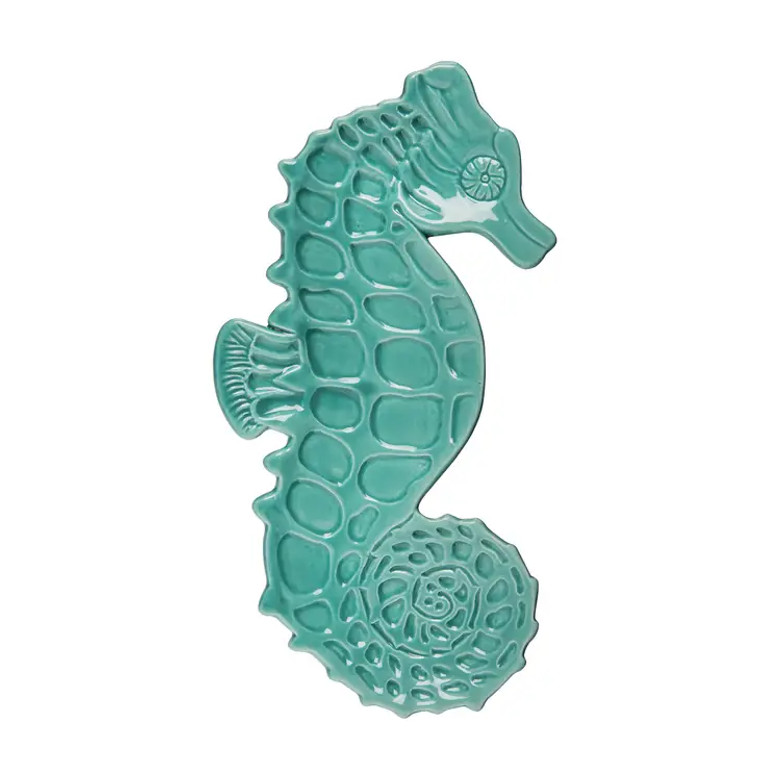 Green Seahorse Decorative Plate