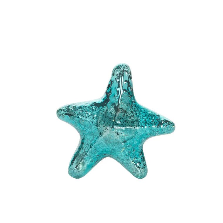 Teal Glass Starfish LED Figurine