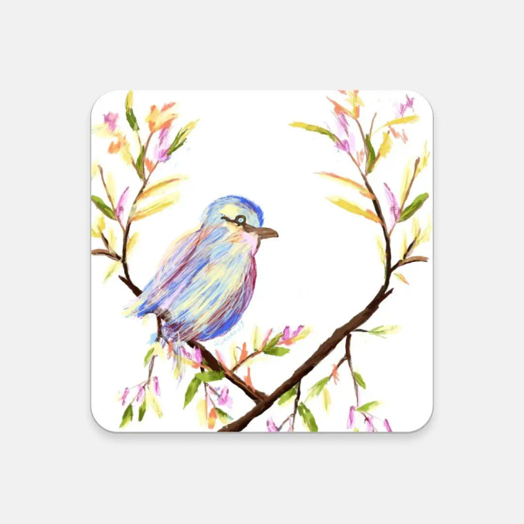 Watercolor Songbird Coaster - Set of 4