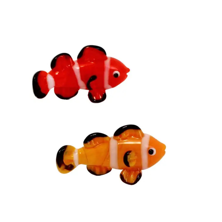 Glass Clown Fish Figures - Set of 12
