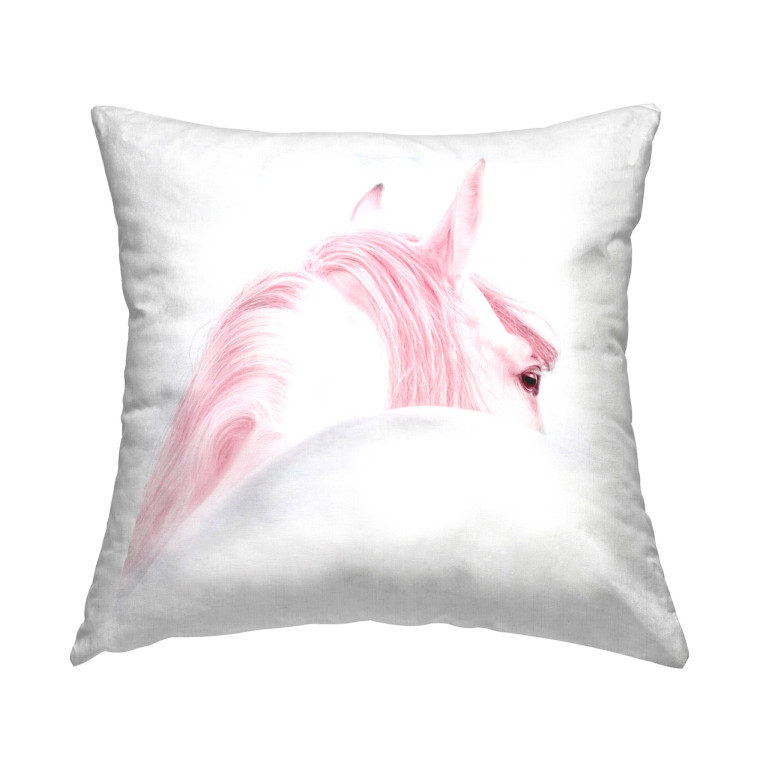 Pastel Pink Horse Throw Pillow