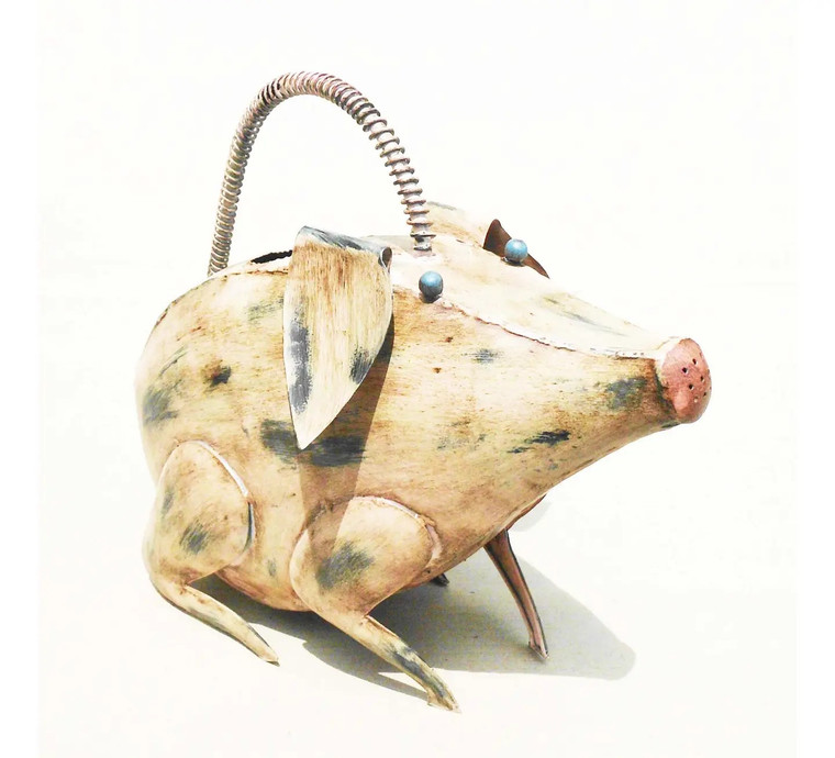 Rustic Spotted Pig Watering Can