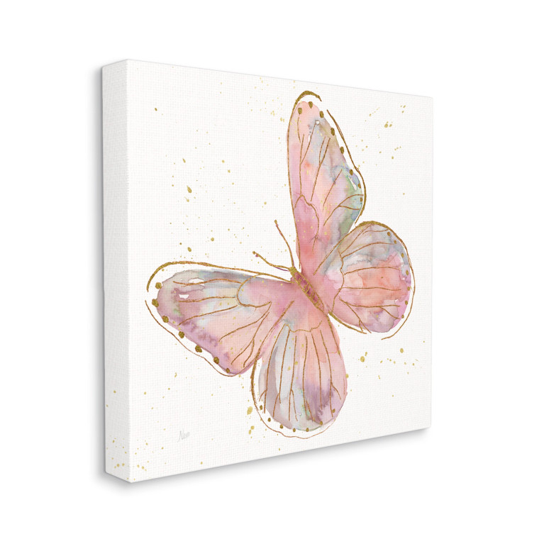 Pink Glam Butterfly Canvas Art Print