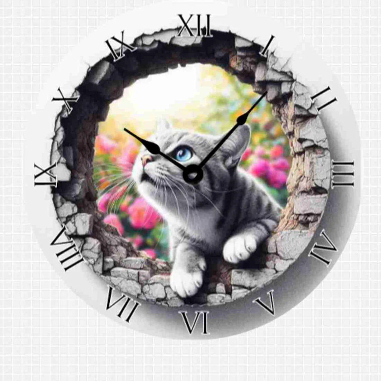 Curious Cat Wall Clock