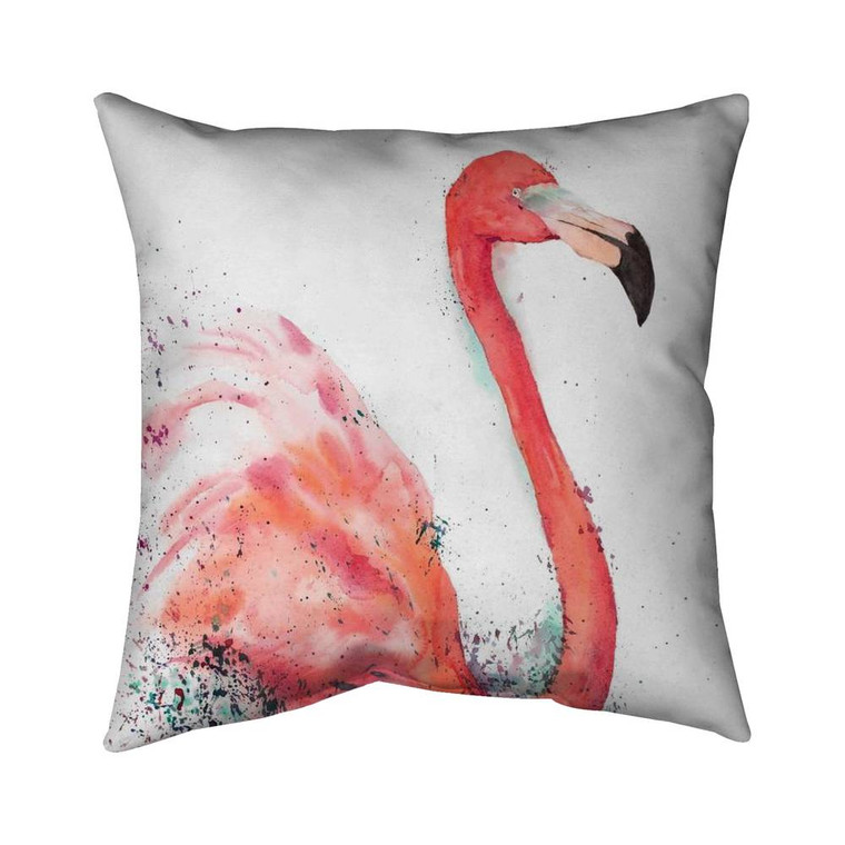 Splashing Flamingo Throw Pillow