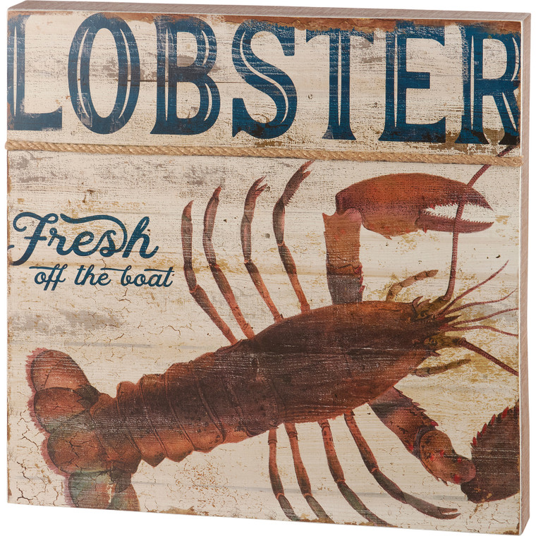 Fresh Lobster Wood Sign