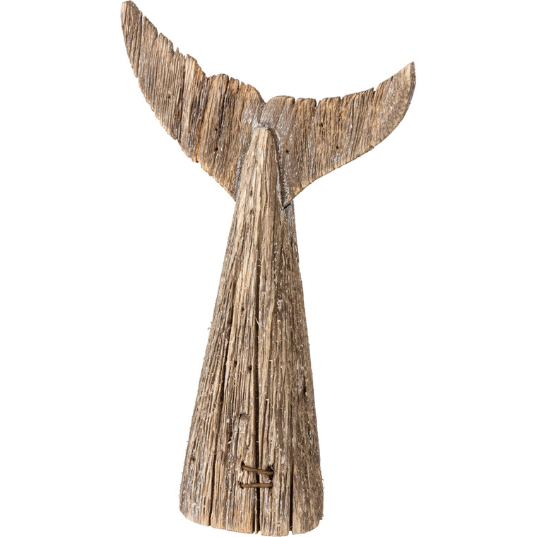 Rustic Wood Whale Tail Figure
