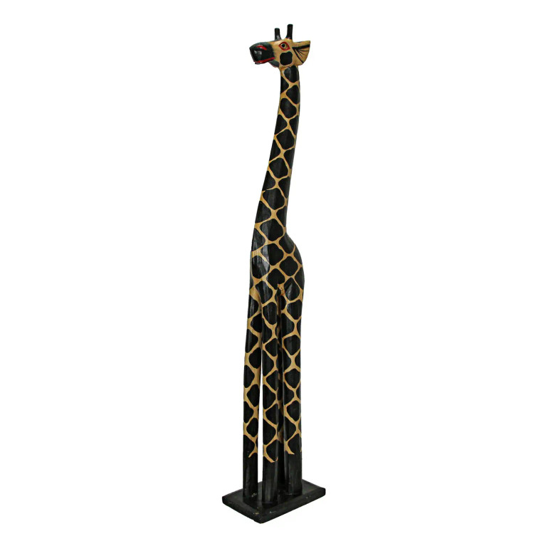 Wood Giraffe Statue
