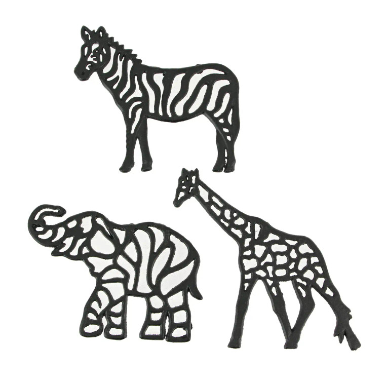 Safari Animal Trivets - Set of 3