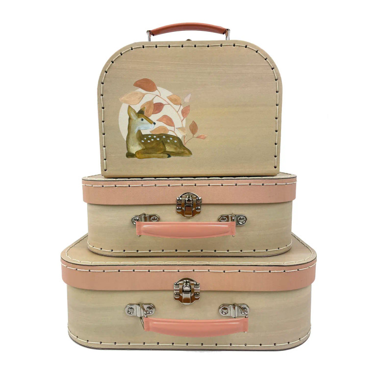 Child's Fawn Deer Suitcase Set