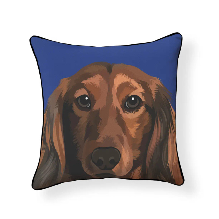 Peeking Dachshund Throw Pillow