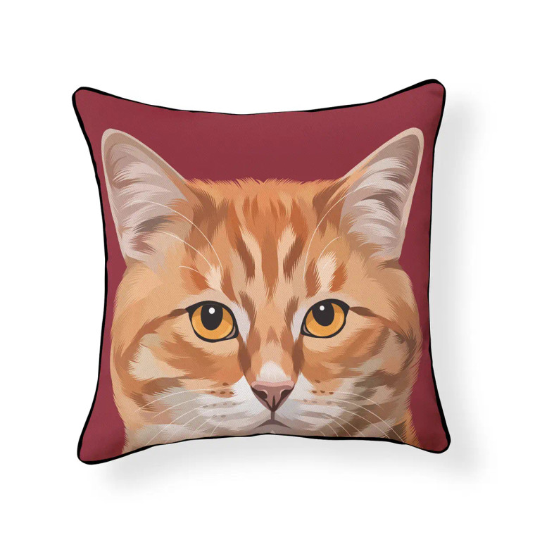 Peeking Orange Tabby Cat Throw Pillow