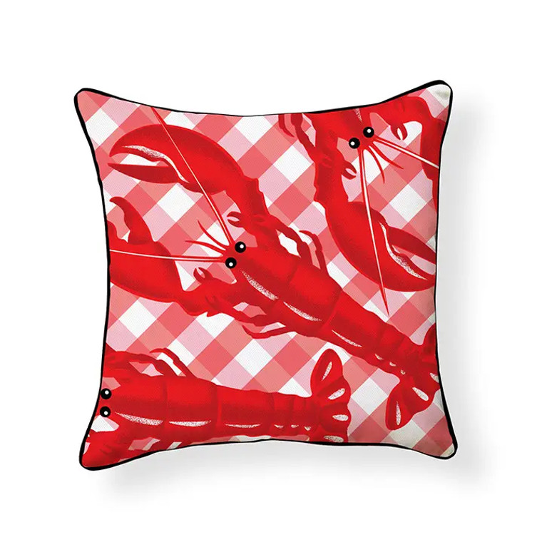 Red Lobsters Throw Pillow