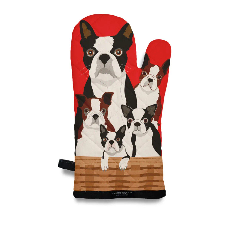 Boston Terrier & Pups Oven Mitt