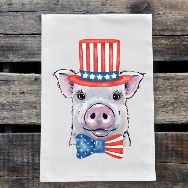 Patriotic Pig Kitchen Towel