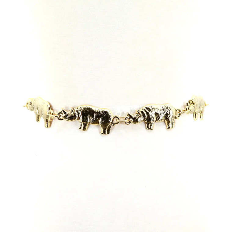 Metal Rhino Chain Belt - Gold/Silver